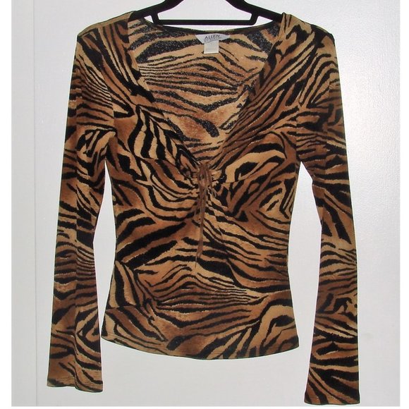 Allen by ABS Tiger Print Top - Picture 1 of 3